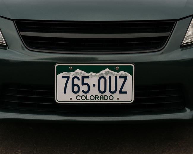Are Front License Plates Required on a Car in Colorado?
