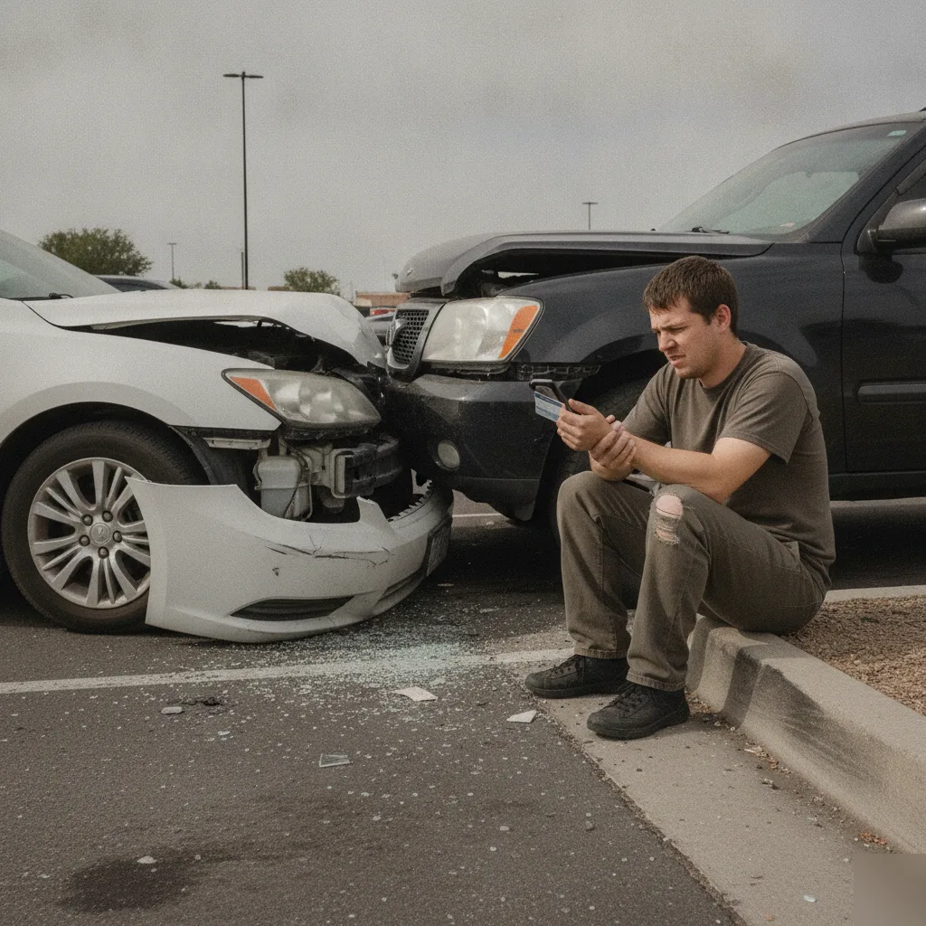 Car accident scene that leads to a personal injury lawsuit in Greenwood Village